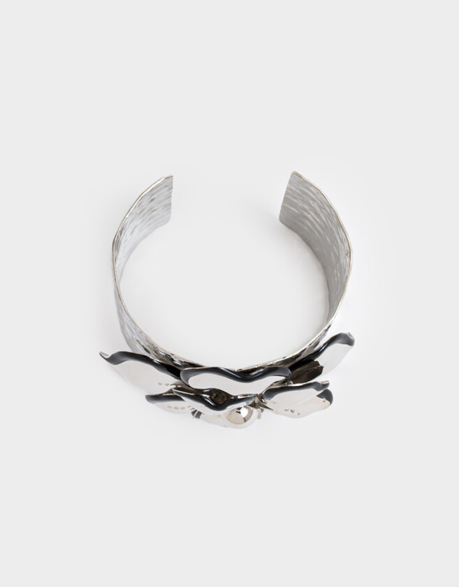 Brazaletes Flores Brazalete Con Flores - Plateado
