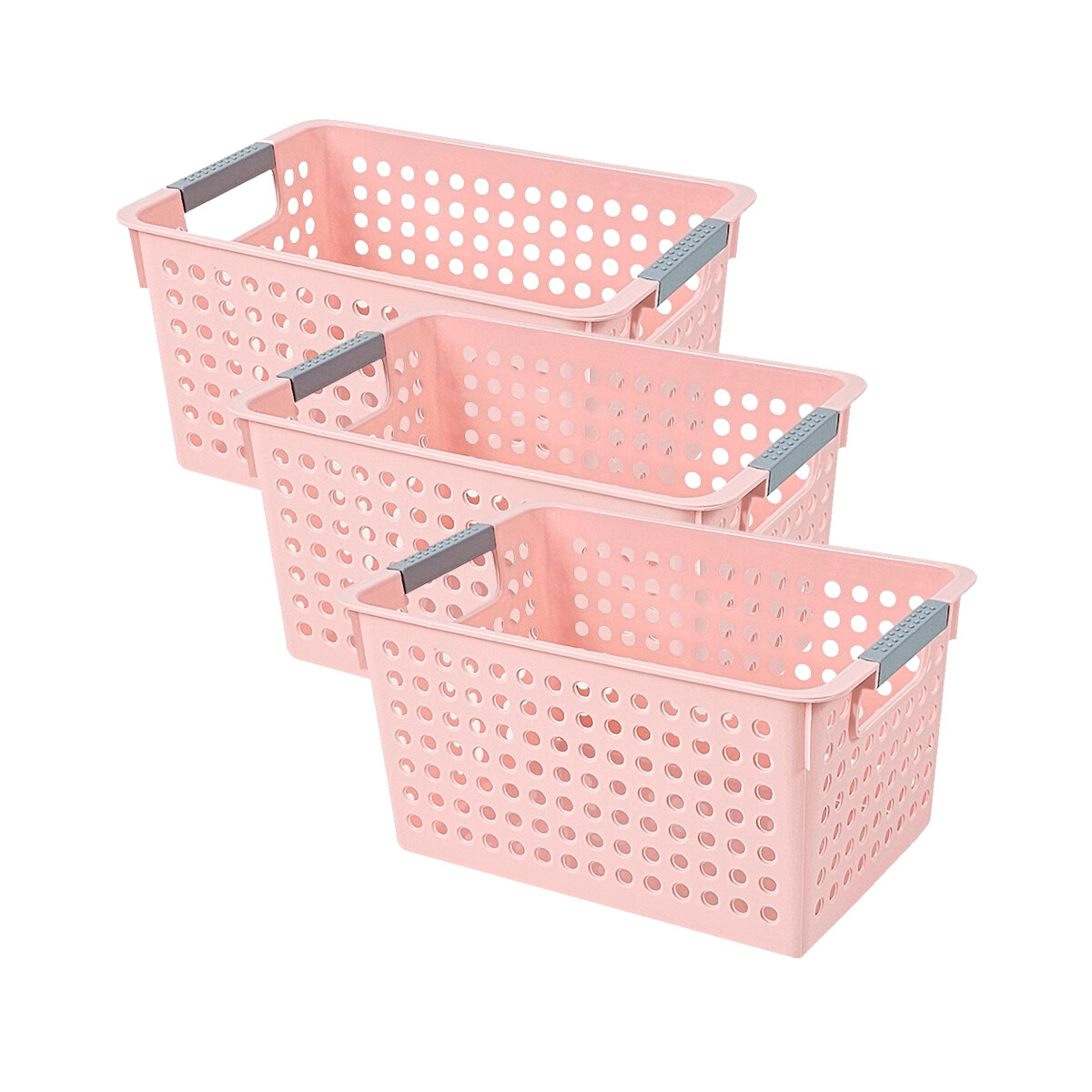 Set x3 Cesto calado P 28 x 18 x 14 cm - ROSA 