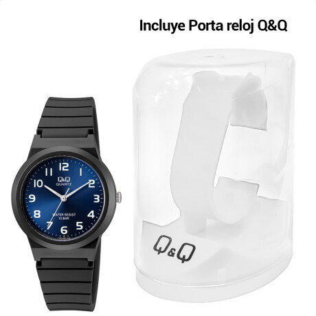 Reloj Q&Q PVC Hombre Análogo Con Correa De Silicona Azul