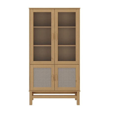 Cristalero 4 puertas - Madera maciza Ratan Natural Cristalero 4 puertas - Madera maciza Ratan Natural