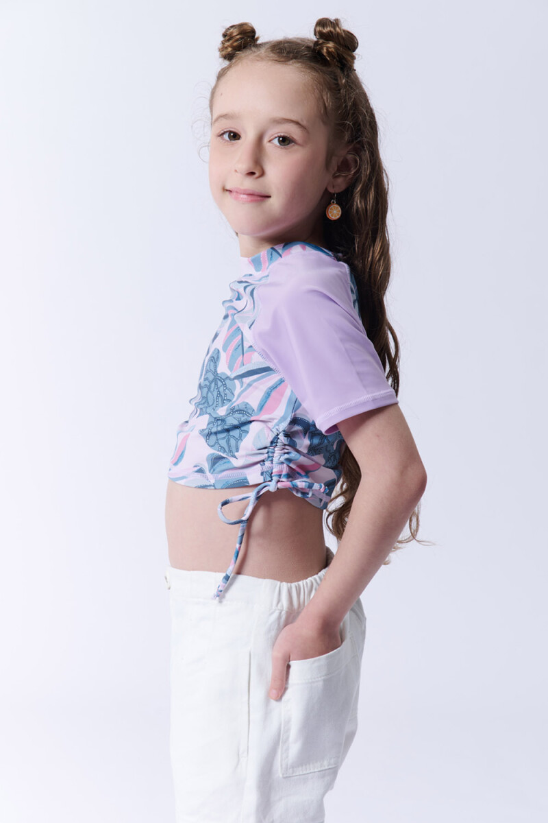 Remera manga corta uv tropical Tropical Rosada