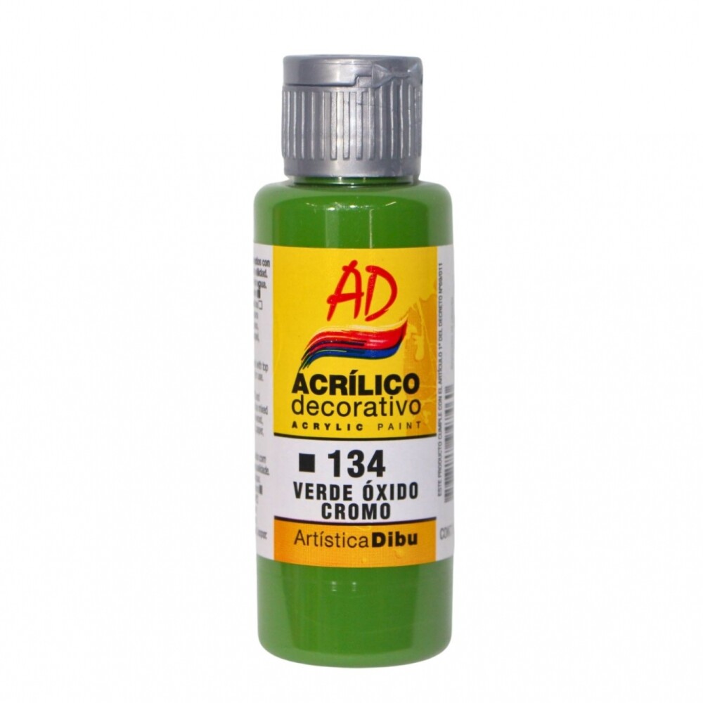 PINTURA ACRILICA ARTISTICA DIBU 60 ML. DIFERENTES COLORES COLOR VERDE OXIDO CROMO 134