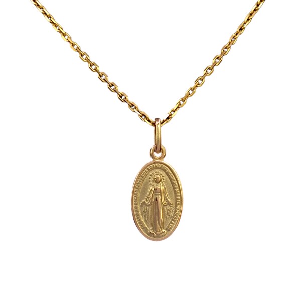 Dije Virgen Milagrosa-Oro bajo-Sin piedra-CP8625 sinpiedra