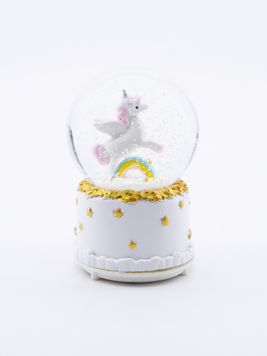 BOLA DE NIEVE UNICORNIO - BLANCO 
