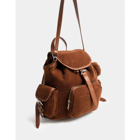 Mochila Solapa Corderoy Chocolate Marron Chocolate