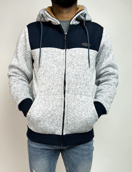 Campera forrada corderito Muki Gris Melange