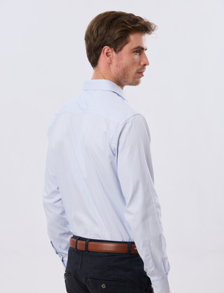 CAMISA RAYADA DE VESTIR Celeste