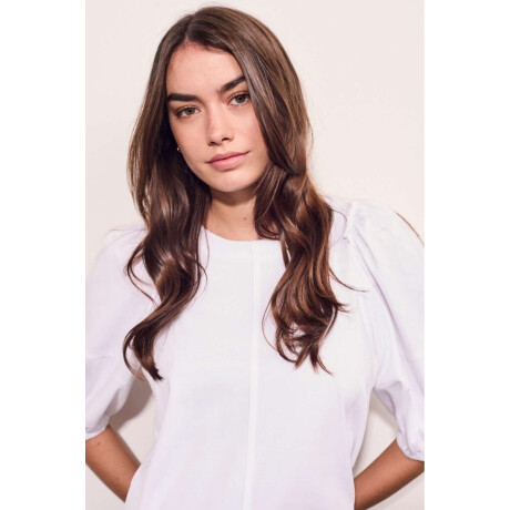 Remera Algodón Manga Globo Nacar