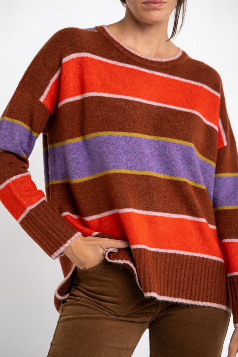 Sweater Rayado Cafe