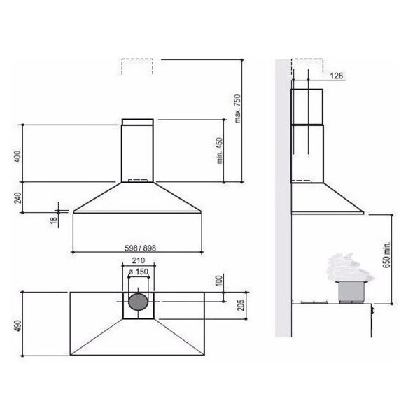 Campana Extractora Xion Xi-ec90 Inoxidable 90 Cm CAMPANA DE COCINA XION XI-EC90 90CM