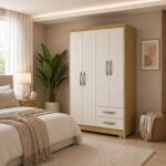 ROPERO - SANTIAGO 4 PUERTAS MARROCO OFF WHITE