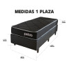 Sommier Somier Colchón 1 Plaza Espuma 20cm 150kg Reversible Color Negro Sommier Somier Colchón 1 Plaza Espuma 20cm 150kg Reversible Color Negro