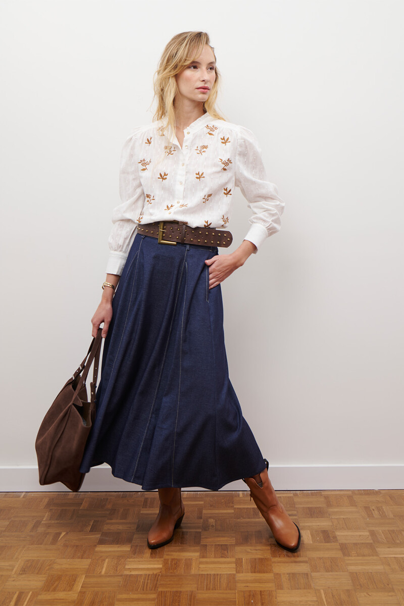 FALDA JEAN TEXTIL AZUL