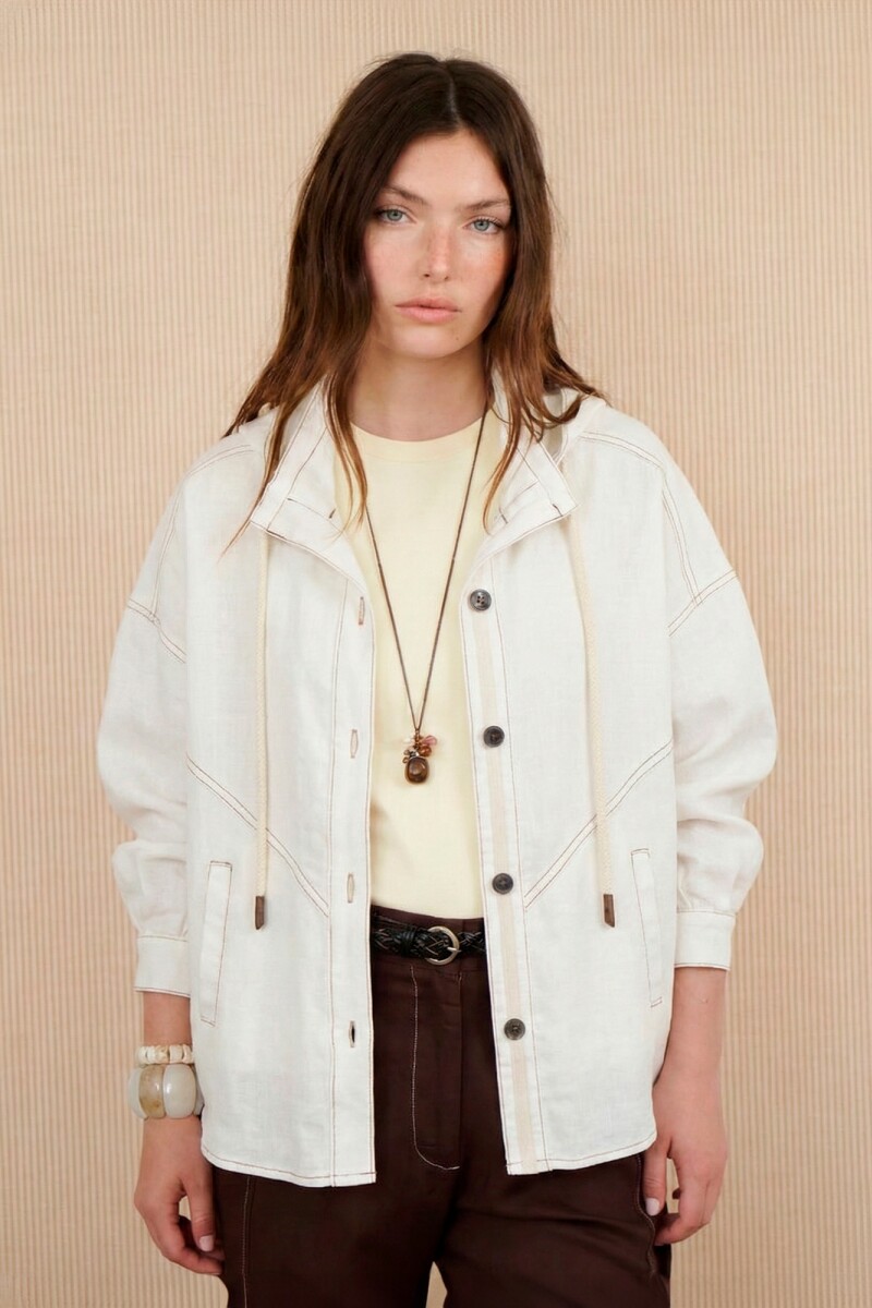 CHAQUETA LINO VERA BLANCO