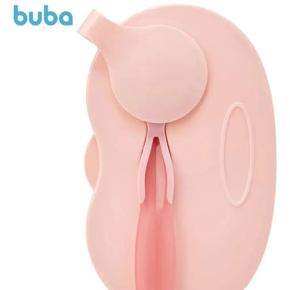 Tupper con divisiones y cuchara BUBA rosado