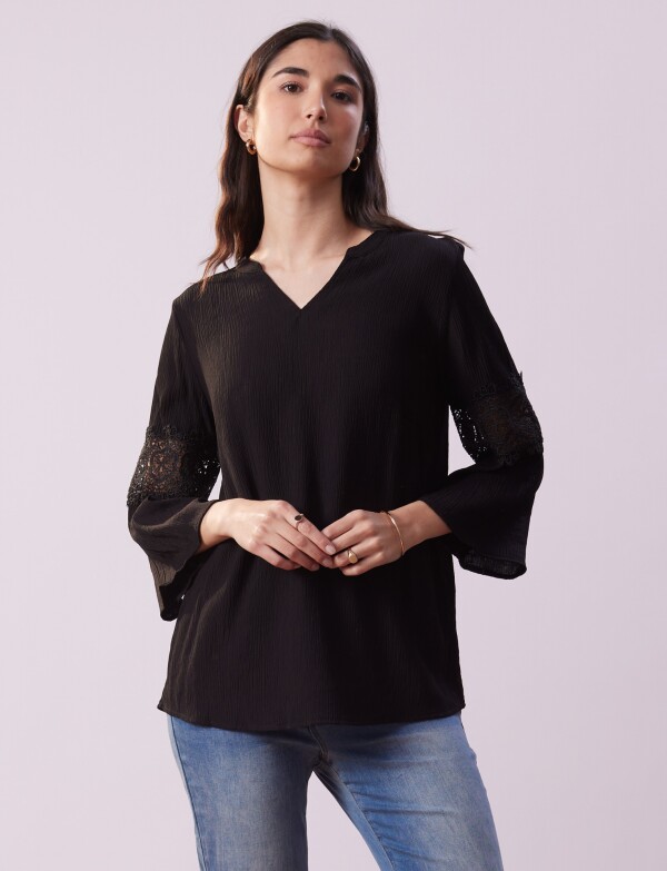Blusa Manga Calada NEGRO