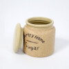 LECHERA Y AZUCARERA CERAMICA BEIGE 2PZAS 8X9CM Unica
