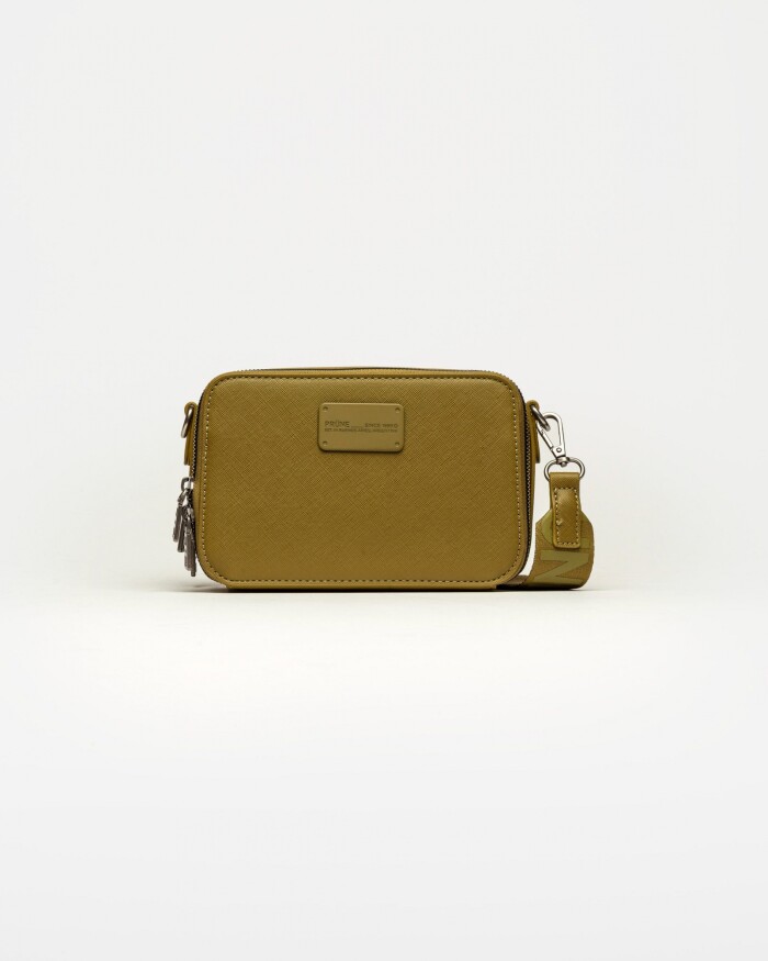 Bandolera New Penny en efecto cuero zaffiano Verde