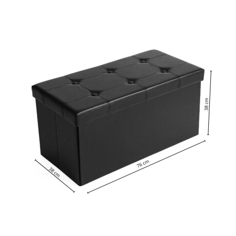Puff Baul Houston Eco Cuero Negro
