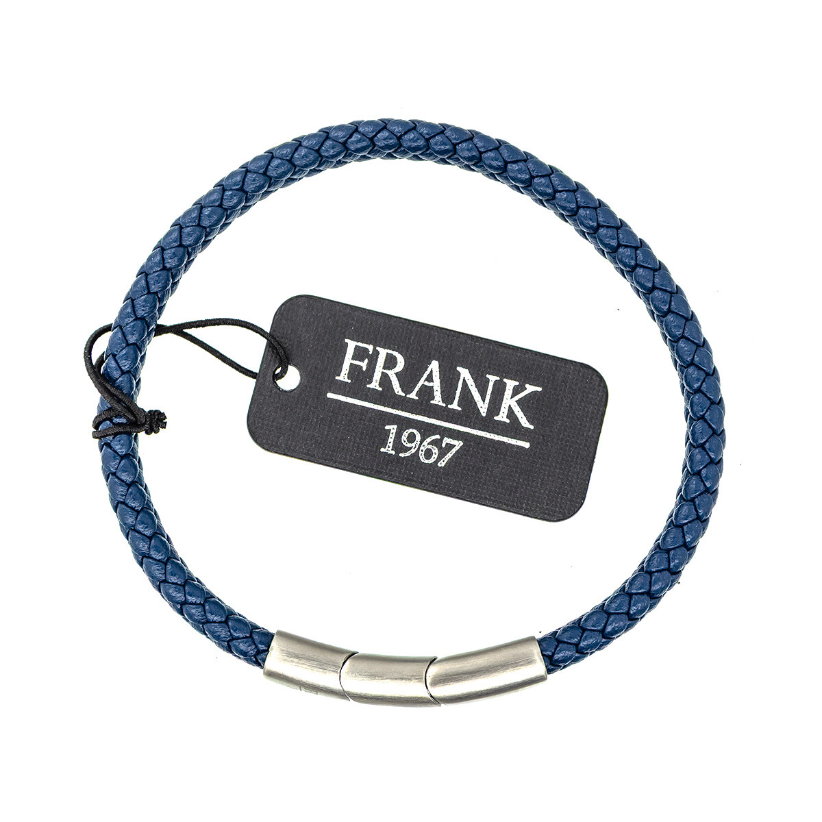 Pulsera de cuero y acero, FRANK 