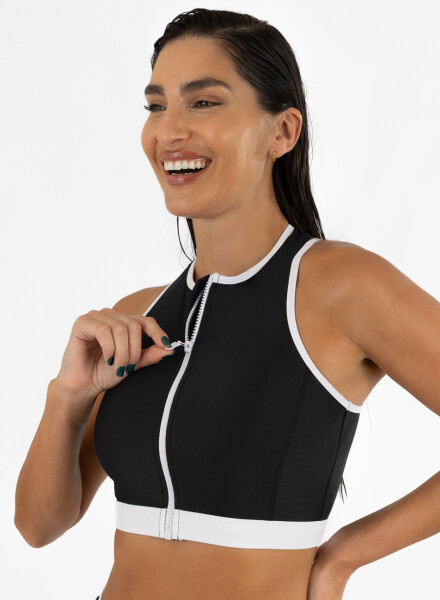 Top sporty liso Negro