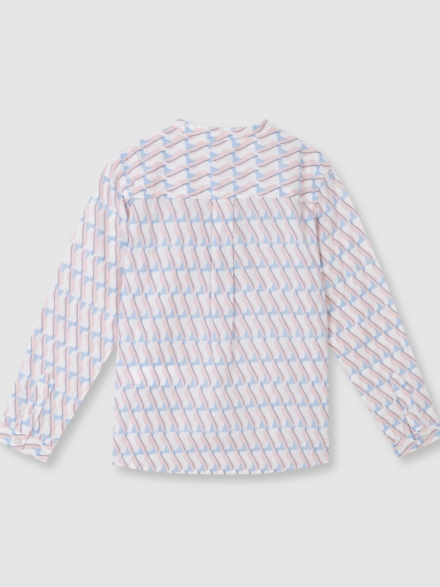 Camisa Estampado Geometrico Rosa