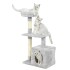 Rascador Torre 3 Niveles Felpa Y Sisal Para Gato Con Cama Color Variante Gris Claro