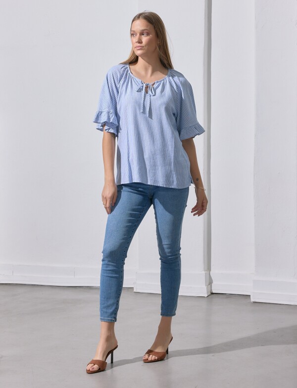 Blusa Lino CELESTE/MULTI