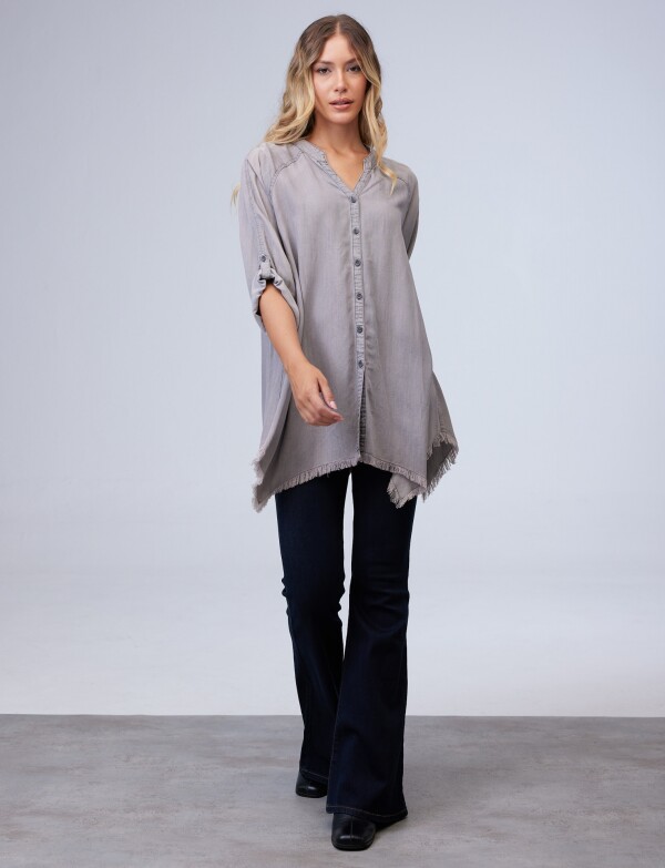 Camisa Oversize Tencel GRIS