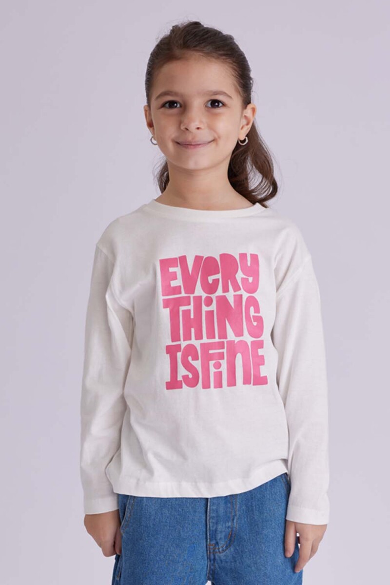 Remera manga larga - Estampado Blanco 