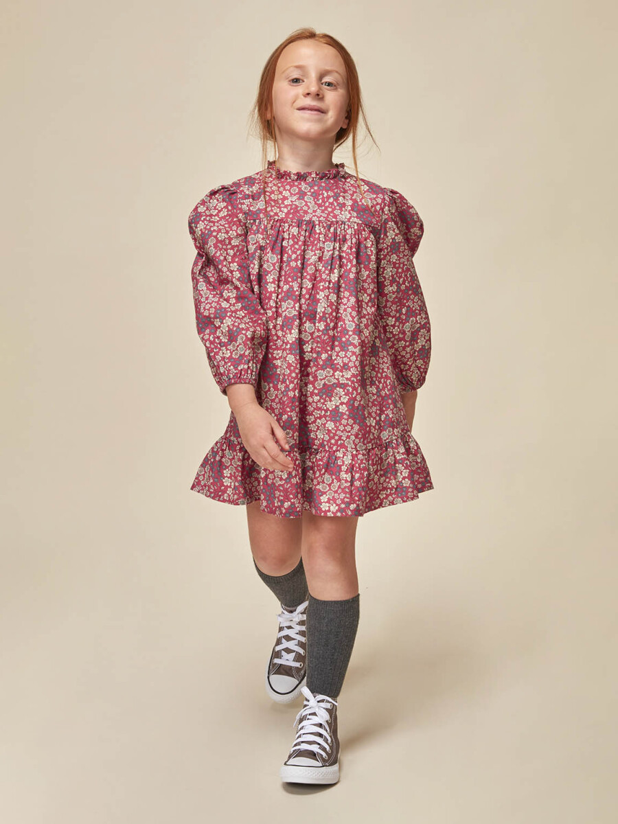 Vestido Con Estampado De Flores Rosa Maquillaje