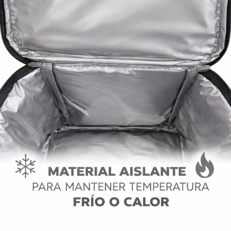 Lunchera Térmica Impermeable Alta con Correa Ajustable Chica Gris