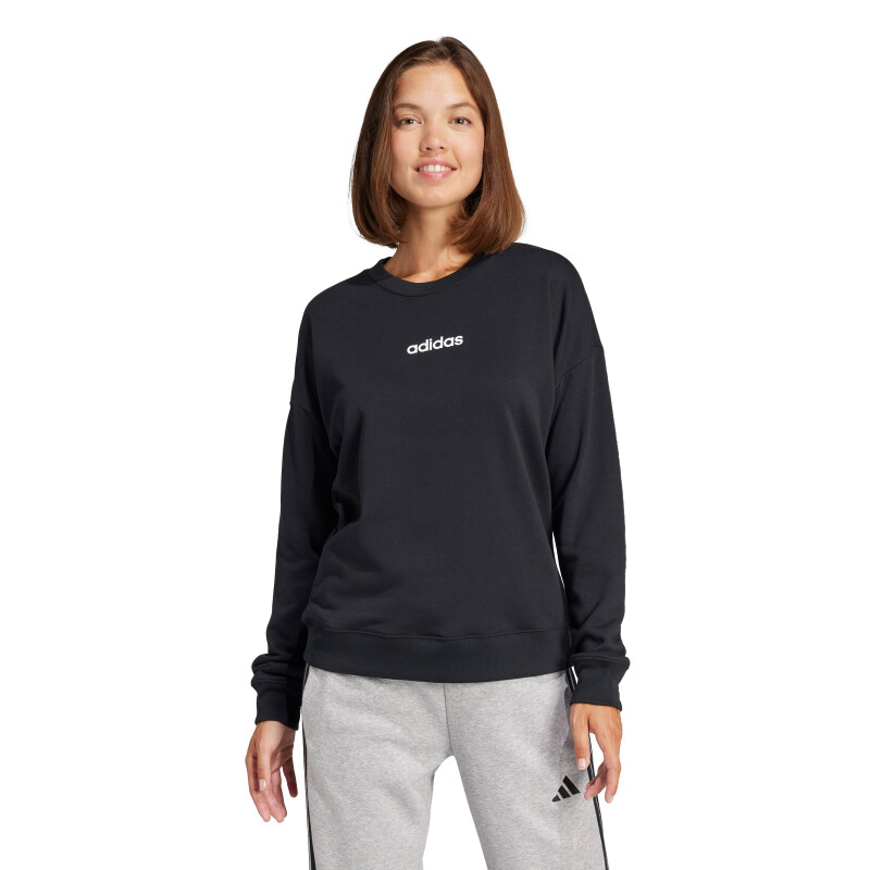 Buzos Adidas Essentials Linear Femenino Negro - Blanco