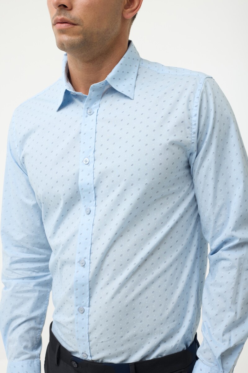 Camisa Algodón con Spandex Fantasía CELESTE