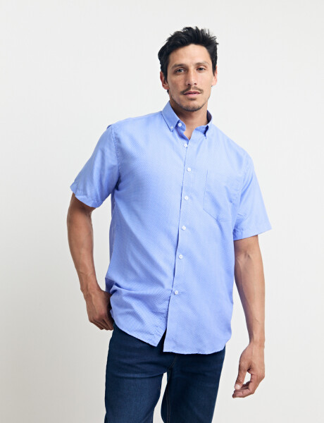 012654 CAMISA HARRINGTON LABEL Celeste/blanco