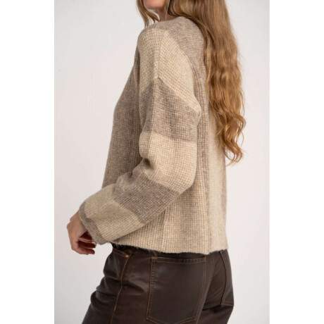 Sweater Rayado Beige Melange