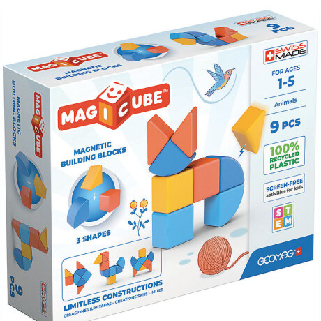 Juego cubos magnéticos Animales 9pcs Juego cubos magnéticos Animales 9pcs