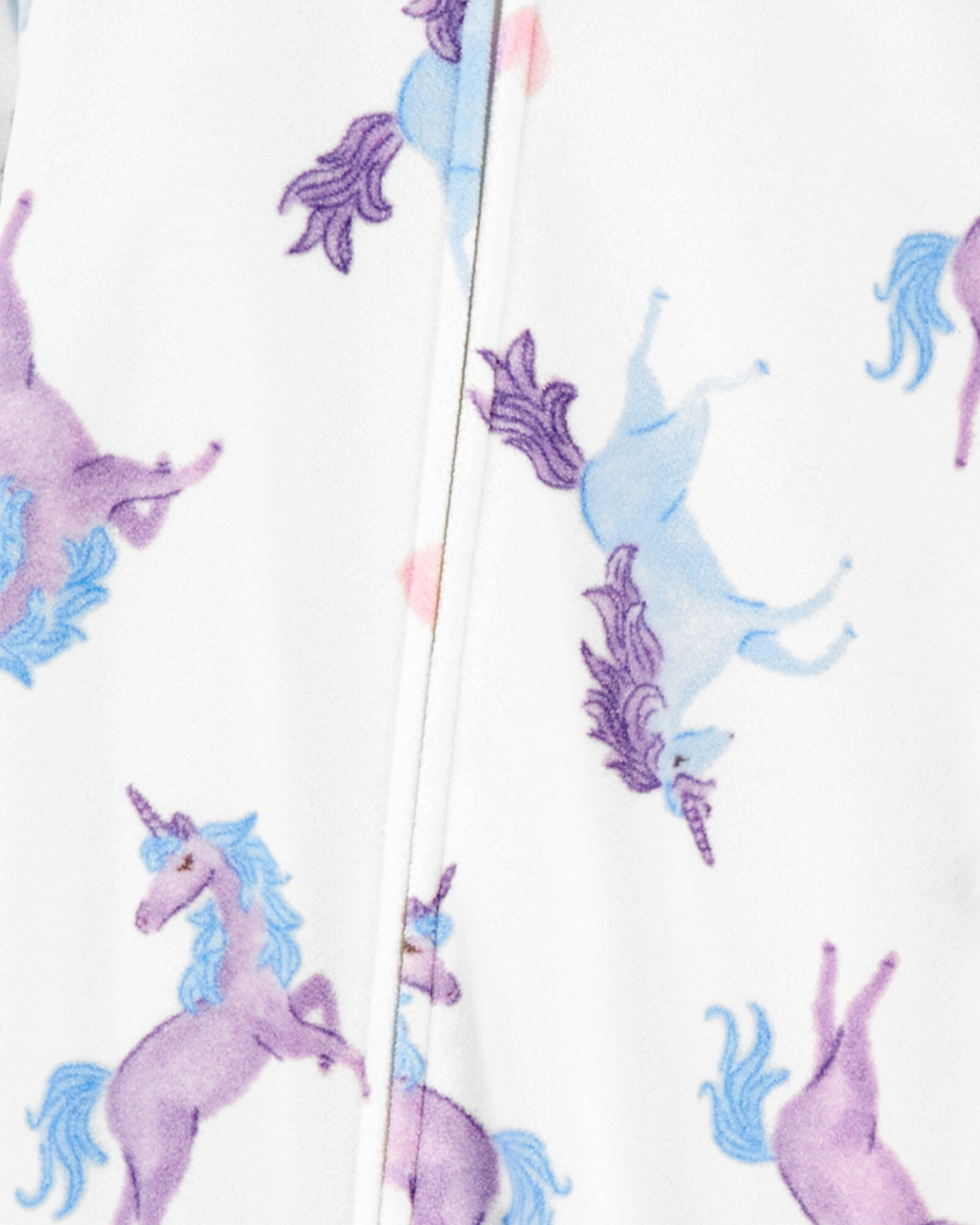 Pijama uno pieza de micropolar, con pie, diseño unicornios. Talles 2-5T Pijama uno pieza de micropolar, con pie, diseño unicornios. Talles 2-5T
