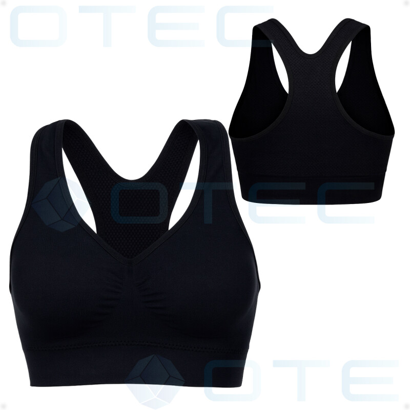 Soutien Top Sin Costuras Con Tiras Espalda Nadador Color Negro