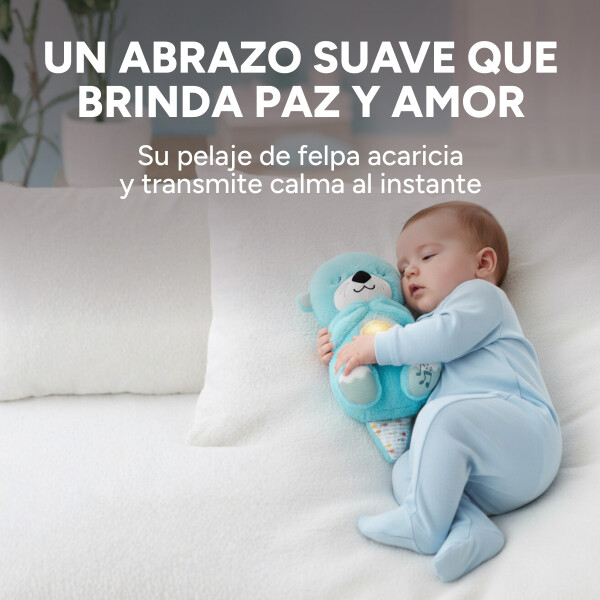 Peluche Nutria Bebé Respira Y Relaja Dormir Niño Tendencia Variante Color Celeste