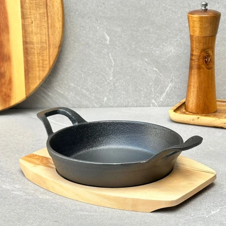 Olla Hierro Fundido Con Base Madera Ø 16cm Olla Hierro Fundido Con Base Madera Ø 16cm
