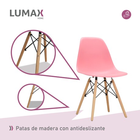 Silla Eames de colores y patas de madera Liso