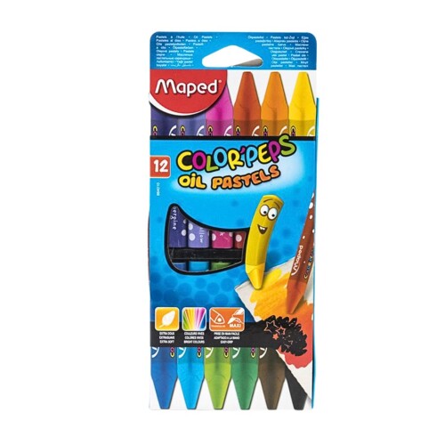 Pasteles Al Oleo x12 Color'Peps Maped 19 Pasteles Al Oleo X12 Color'peps Maped