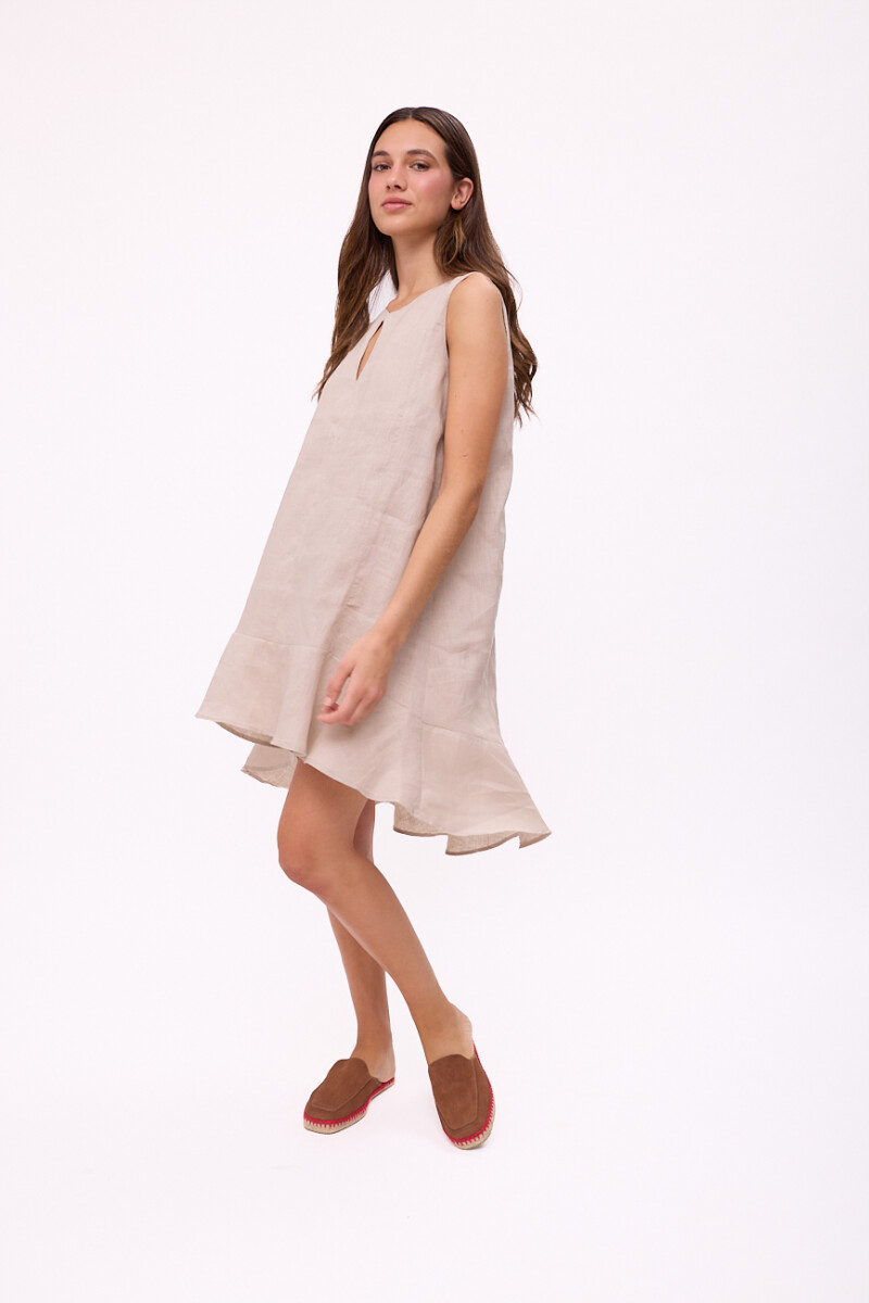 VESTIDO POLK Beige