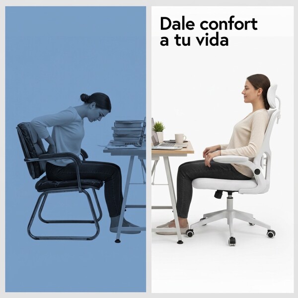 Silla de escritorio Oficina Sillon Ejecutiva Ergonomica Apoyabrazos Regulables IMBACK Color Blanco Silla de escritorio Oficina Sillon Ejecutiva Ergonomica Apoyabrazos Regulables IMBACK Color Blanco