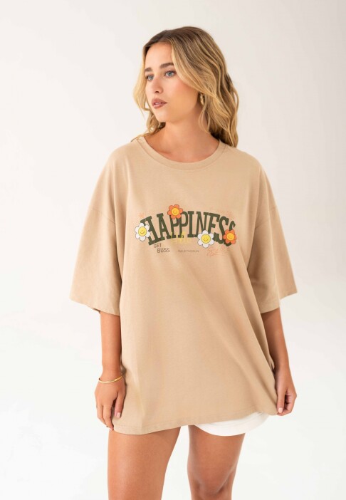 Remera Happiness Beige