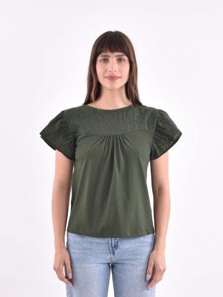 REMERA MANZANILLA VERDE GRISACEO