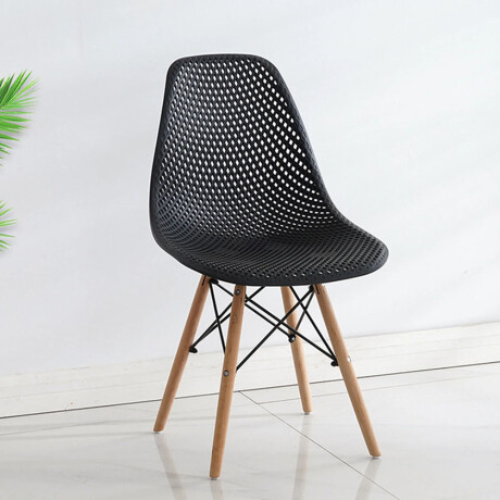 Silla Diseño Eames Colmena Moderna Versátil p/ Hogar Oficina Negro