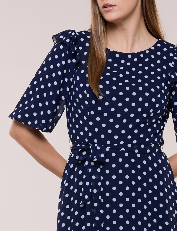 Vestido Lazo Lunares AZUL/BLANCO