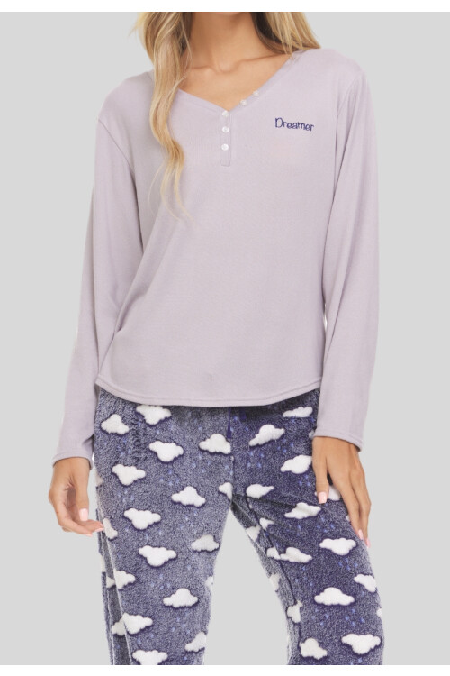PIYAMA EN FLEECE GRIS